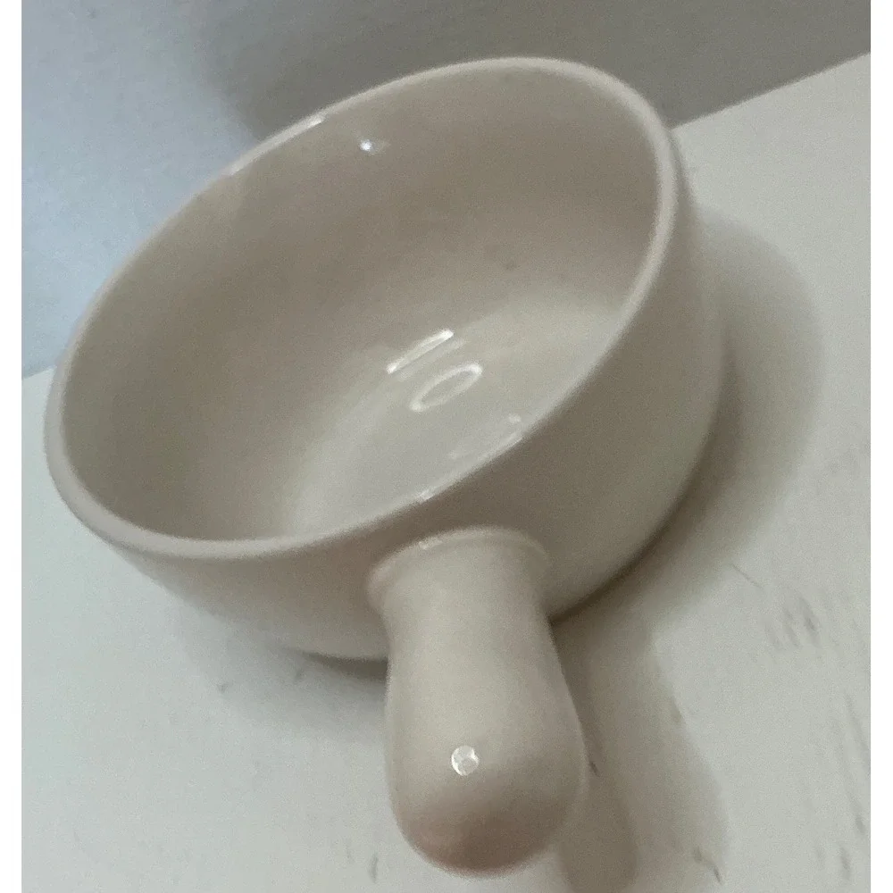 Rae Dunn GOBBLE Soup Crock White Ceramic Side Handle Thanksgiving Farmhouse Bowl